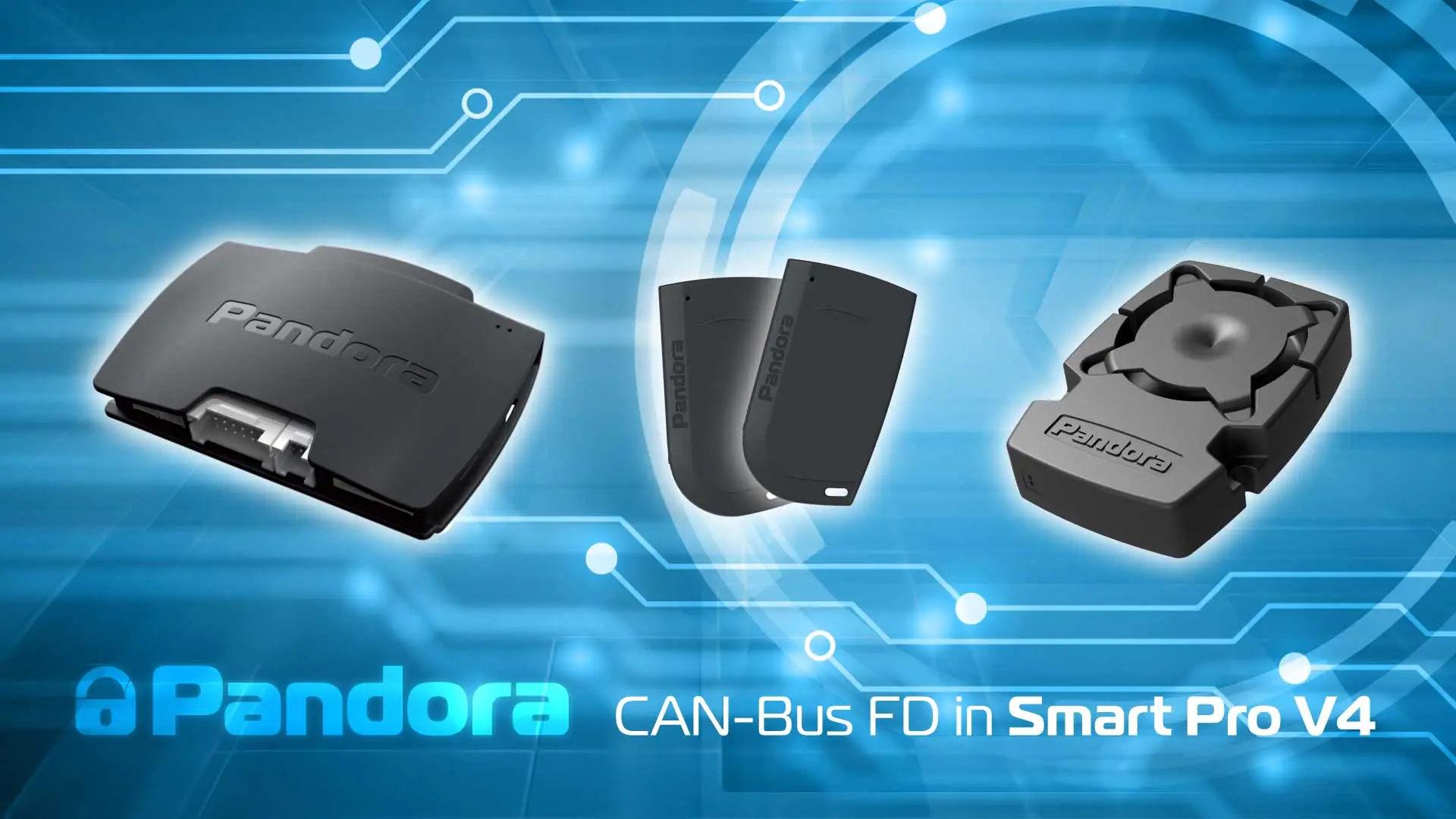 Pandora Smart Pro V4 integrates the FD CAN-Bus technology. This is the main unit, the BT-775 tags and the PS-331 piezoelectric siren included in the package.